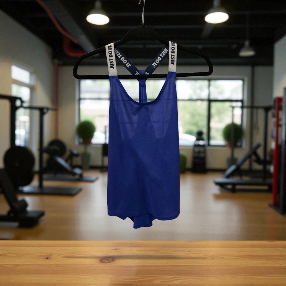Nike Blue Sports Tank with White Straps
